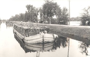 Lumber boat in the Chambly Canal