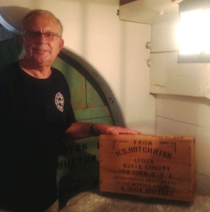 Jack McCramels with the peppermint oil box he donated (photo: Kathleen Carney)